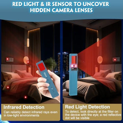 AI Hidden Camera Detector – 6-in-1 Anti-Spy Privacy Protection Kit: RF Signal & WiFi Scanner, GPS Tracker Finder, Bug Detector, IR Lens Finder – for Hotel, Office, Car, Travel Security