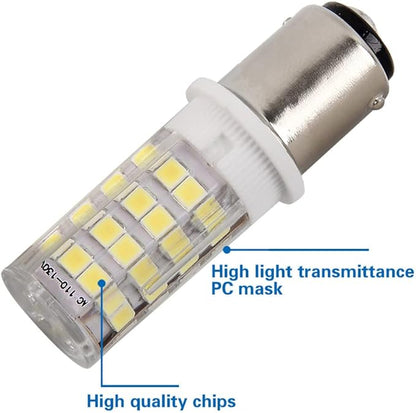 BA15D Double Bayonet Sewing Machine LED Light Bulb 5 Watt Daylight White 6000K Non-dimmable AC110V-130V (Pack of 4)