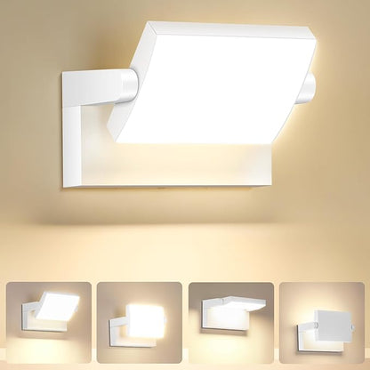Outdoor LED Wall Light 40W White Flood Lights 350°Rotation Exterior Lighting Fixture Commercial Security 3000K Waterporof for Barn Yard Garage Building Area Backyard