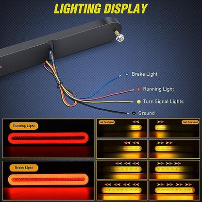 Nilight Trailer Tail Light Bar 3-in-1 Running Stop Turn Signals Brake Bar