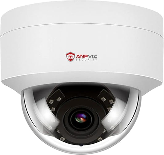 Anpviz 4MP PoE IP Dome Camera with Microphone/Audio, IP Security Camera Outdoor Indoor, 98ft Night Vision, IP66 Waterproof, 2.8mm Wide Angle Lens, 24/7 Recording, Not PTZ, NDAA,IPC-D240W-S (U Series)