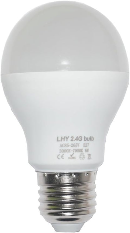 6W E27 Smart LED Light Bulb Dimmable with 2.4GHz Wireless 3-Zone Remote Control - Adjustable Color Temperature (Warm/Cool) and Brightness 1 Pack (1 Bulb+1 Remote)