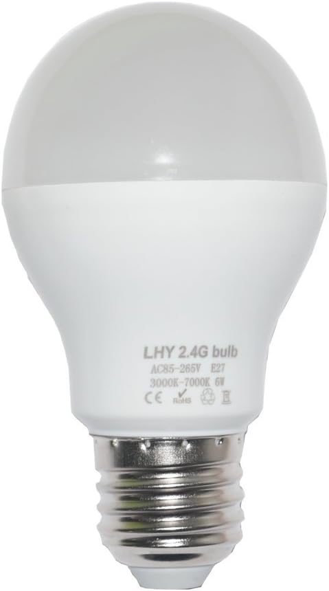 6W E27 Smart LED Light Bulbs Dimmable with 2.4GHz Wireless 3-Zone Remote Control - Adjustable Color Temperature (Warm/Cool) and Brightness 2 Pack (2 Bulb+1 Remote)
