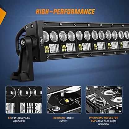 Nilight LED Light Bar 7D 22" 150W 15000LM Double Row Flood Spot Combo