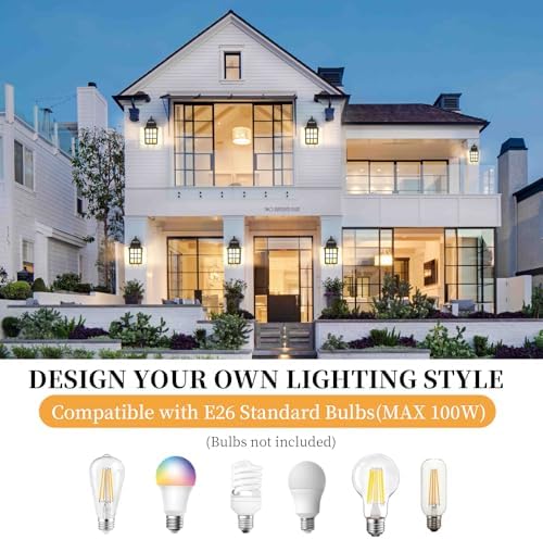 12'' Dusk to Dawn Outdoor Lights for House 2 Pack, Aluminum Porch Light