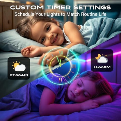 CHARKEE 25ft LED Strip Lights USB-Powered, Color Changing RGB LED Strip Lights for Bedroom/TV Backlight/Gaming Lighting, Music Sync SMD 5050 Flexible LED Lights with Remote/APP Control