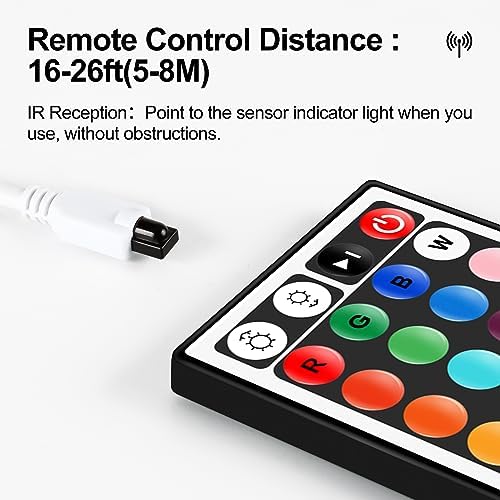 44 Key RGB LED Strip Light Remote Controller, IR Wireless LED Controller