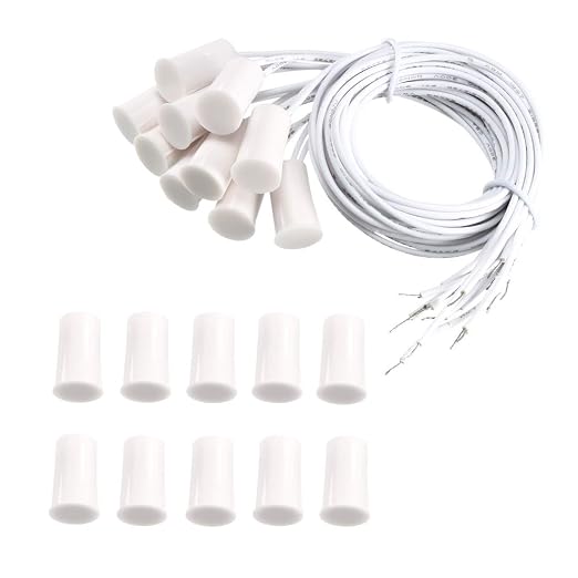Magnetic Reed Switch RC-33 NC Recessed Wired Window Door Contact Sensor for Home Security and Burglar Alarm Systems 10 Pcs