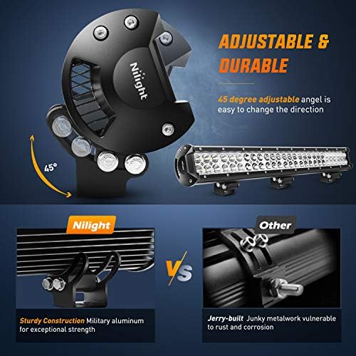 Nilight LED Light Bar 25Inch 162W Spot Flood Combo Off Road 12V 5Pin Rocker Switch Wiring Harness Kit, 2 Years Warranty (ZH081)