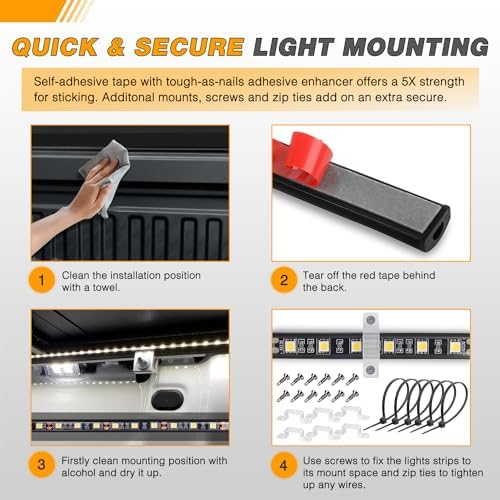 GOOACC RGB Truck Bed Light Strip 3PCS 60" 270 LEDs Neon Accent Lighting
