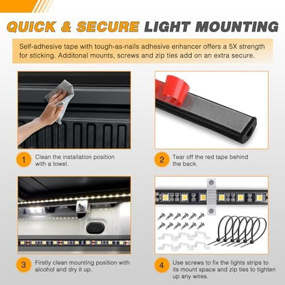 GOOACC RGB Truck Bed Light Strip 3PCS 60" 270 LEDs Neon Accent Lighting