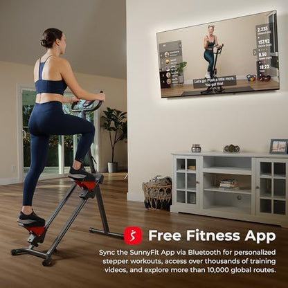 Sunny Health & Fitness Stair Stepper & Climber Exercise Equipment for Home Workout, Compact Cardio Training Machine