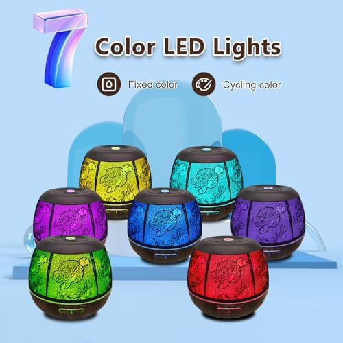 500ml Metal Turtle Essential Oil Diffuser, Cute Hollowed-Out Humidifier