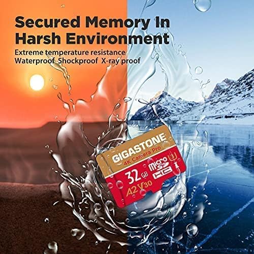 【5-Years Data Recovery】 GIGASTONE 32GB Micro SD Card 2-Pack, 4K Camera Pro, Compatible with GoPro, Wyze, Security Camera, Drone, Dash Cam, R/W up to 95/35MB/s MicroSDHC Memory Card UHS-I U3 A2 V30