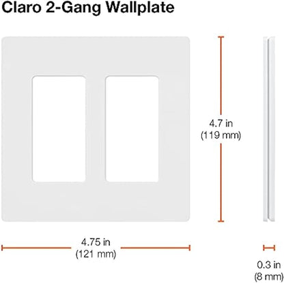Lutron Claro 2 Gang Decorator/Rocker Wallplate, Satin, Taupe (1-Pack) | SC-2-TP