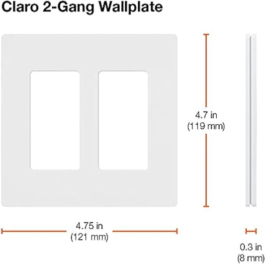 Lutron Claro 2 Gang Decorator/Rocker Wallplate, Satin, Taupe (1-Pack) | SC-2-TP