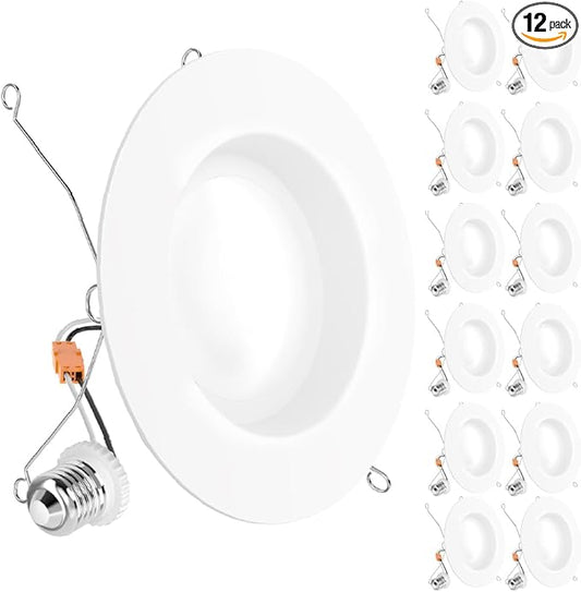 Sunco 12 Pack 6 Inch LED Can Lights, Retrofit Recessed Lighting, Smooth Trim, 965 LM, 13W (75W Equivalent), 2700K Soft White, Dimmable, Damp Rated UL.