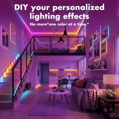 LED Lights for Bedroom, 50FT IC RGB LED Strip Lights, Smart Control