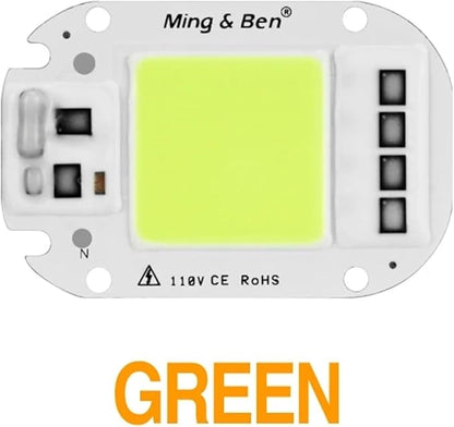 LED COB Lamp Chip 20W 30W 50W AC 110V 220V Smart IC LED Beads For DIY LED Grow Floodlight Bulb Day White Cold White Warm White(Green,30W 110v)
