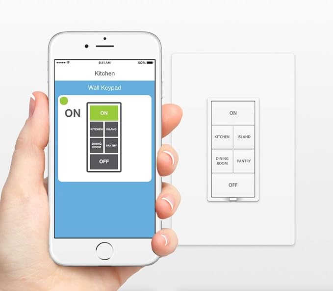 Insteon Smart On/Off 6-Button Keypad, KeypadLinc In-Wall Controller, 2487S (White) - Insteon Hub required for voice control with Alexa & Google Assistant