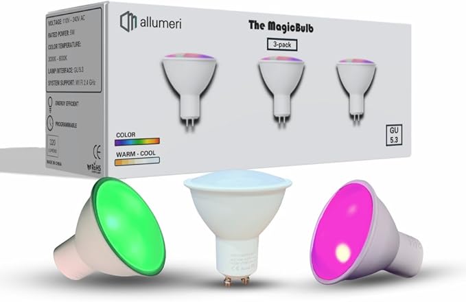 MR16 Smart LED Light Bulb, 50 Watt Equivalent, Energy Efficient 5W, GU5.3 Base, Dimmable, Color-Changing LED with App & Voice Control (3)