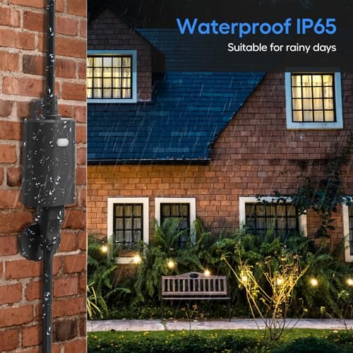 Eva's Light WiFi Outdoor Smart Plug, Smart Dimmer Plug, IP65 Waterproof Dimmable Outlet, 2.4Ghz Wi-Fi Plugs, Compatible with Alexa and Google Assitant, No Hub Requied, Max 400W, 2 Pack