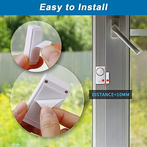 WSDCAM Door and Window Alarm for Home Wireless Alarms Security System Magnetic Alarm Sensor Close Door Reminder Loud 110 dB, 4-in-1 Mode Window Alarms 10 Pack