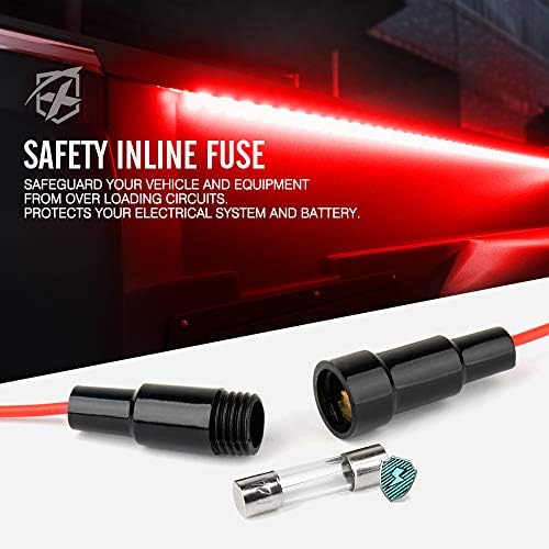 Xprite 2PCS 60" Red LED Truck Bed Lights Strip Kit with On/Off Switch