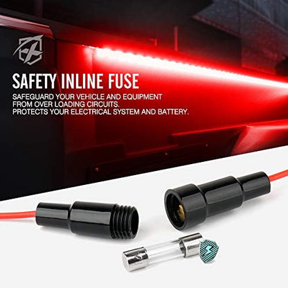 Xprite 2PCS 60" Red LED Truck Bed Lights Strip Kit with On/Off Switch
