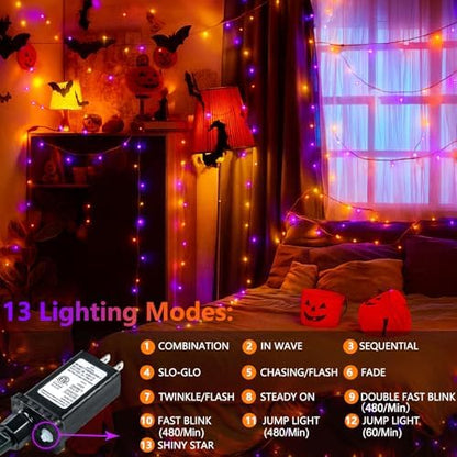 200 LED Connectable String Lights, 66FT Christmas Lights Outdoor Indoor