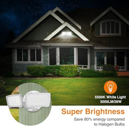 LEPOWER 28W Flood Lights Outdoor - 3000LM Brightness LED Security Lights