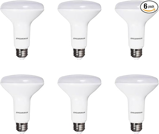 LEDVANCE Sylvania LED Flood BR30 Light Bulb, 65W = 8W, 10 Year, 650 Lumens, Dimmable, 5000K, Daylight (42289) (Pack of 6)