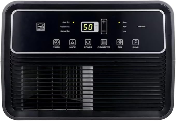 Hisense 50-Pint 3-Speed Built-in Pump Dehumidifier, 3 Modes (Auto, Continuous, Manual), LED display, Noise level 48 dB, up to 4500 sq ft, 115v – DH7021KP1G (Renewed)