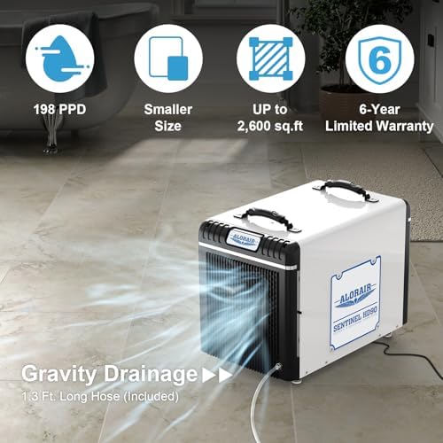 ALORAIR 198 Pints Crawlspace Dehumidifier for Commercial, Sentinel HD90