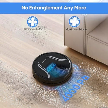 Bagotte Robot Vacuum and Mop Combo,5000Pa Suction Robotic Vacuums Cleaner, Low Noise, Self-Charger,2.4G WiFi/App/Alexa/Remote Control for Pet Hair,Hard Floor,Carpet
