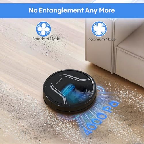 Bagotte Robot Vacuum and Mop Combo,5000Pa Suction Robotic Vacuums Cleaner, Low Noise, Self-Charger,2.4G WiFi/App/Alexa/Remote Control for Pet Hair,Hard Floor,Carpet