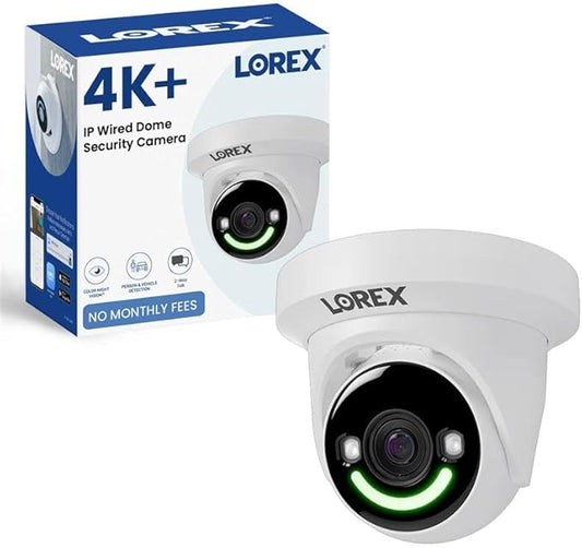 Lorex Classic 4K+ PoE Dome Camera | 12MP | IP Add-on Camera (No Cable) | Color Night Vision | Person & Vehicle Detection | 2-Way Talk | Metal Housing | IP67 Weatherproof | Requires a Recorder