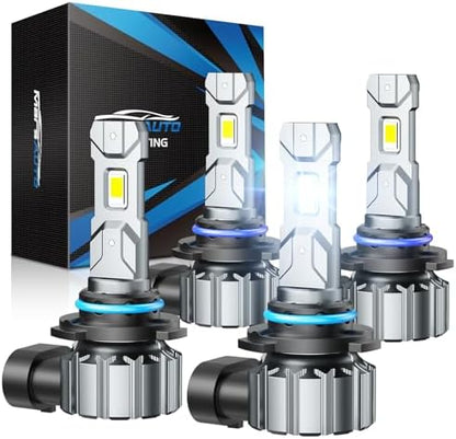 Marsauto M1S 9005 9006 Fog Bulbs Combo, 80000LM 6000K Cool White, 1:1 Halogen Size, Plug and Play Fog Light, 80,000+ Hours Lifespan, Non-Glare, Error-Free, 4-Pack