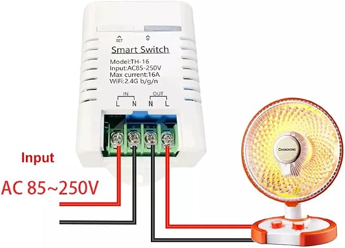 eWeLink Smart 16A Switch with Temperature and Humidity Monitoring, WiFi Thermostat Controller Compatible with Alexa Google Home (Temperature only)