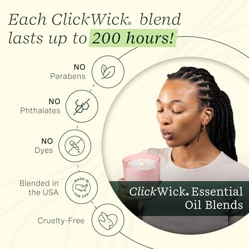 Lifelines Flameless Candle Diffuser with 2 Clickwick Essential Oil Blends