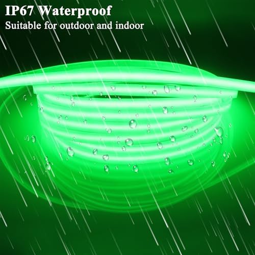 LEDENET COB LED Strip Lights Waterproof IP67 DC12V 16.4ft 480LEDs/m Green