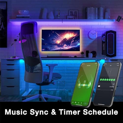 DAYBETTER Smart WiFi Led Lights, Phone App Controlled, Compatible with Alexa and Google Assistant, Timer Schedule, RGB Strip Color Changing Décor for Bedroom Party Kitchen, 25ft