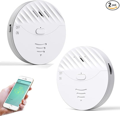 WiFi Window Alarm System, 2 Pack Glass Break Detection with Phone APP, 120dB Smart Alarms with Adjustable Vibration Sensor for Car,Home Security (2PCS)