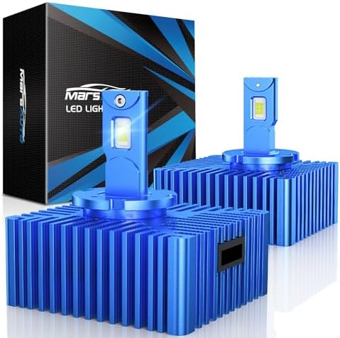 Marsauto D5S Bulbs, Ultra Bright 6500K White 1:1 OEM Size IP68 Waterproof 3-Min Plug and Play Pack of 2
