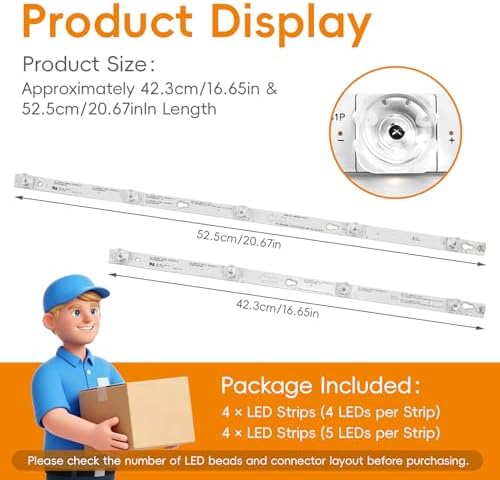 8PCS LED Backlight Strips for Thomson 55S401/TCL 55S403
