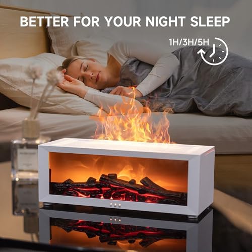 TMEHM Fireplace Flame Essential Oil Diffuser Humidifier, Aromatherapy