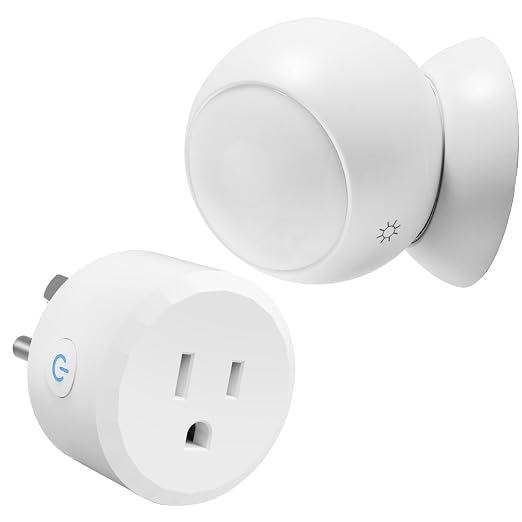 Motion Sensor Switch with Outlet, PIR Wireless Motion Sensor Switch, Adjustable Sensitivity, IP54 Waterproof Wireless Motion Detector with Plug for Lights and Devices for Indoor/Outdoor