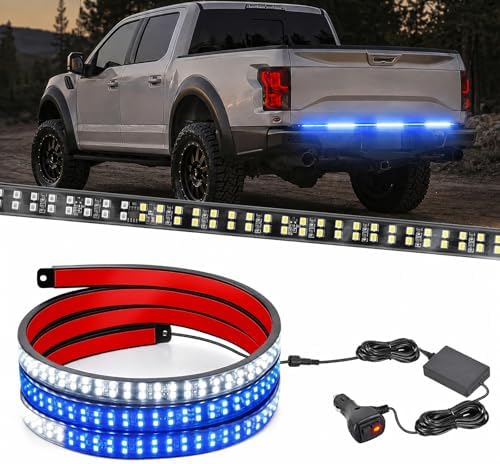 Nilight 48 Inch 288 LED Tailgate Strobe Light Strip Blue White