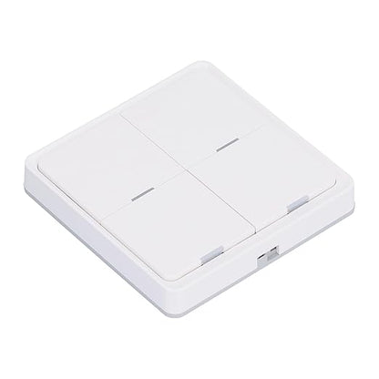 Wireless 4Gang Scene Switch with Smoother Control for Home Kitchen, ABS White ZigBee WiFi 2.4GHZ Controller for Intelligent Life