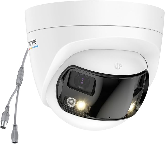 ANNKE 5MP Analog Dual-Lens Security Camera, Wired Add-On Dome Camera for TVI Analog CCTV DVR System (DVR Required, Not Included), 180°Wide Angle, Smart Dual Light, 130dB, 3D DNR, One-Way Audio, IP67